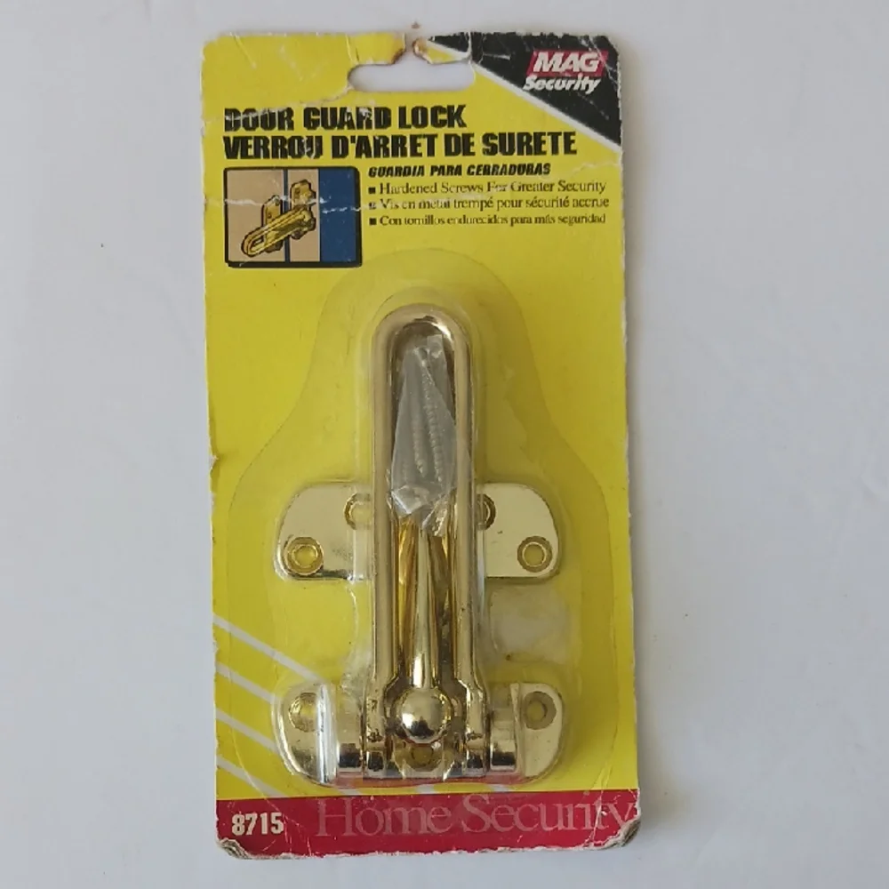 Mag Security Gold Door Guard Lock 4in long x 2.5in wide